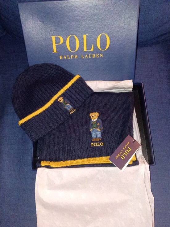 Polo Ralph Lauren Other - Polo Ralph Lauren Bear Beanie & Scarf Set